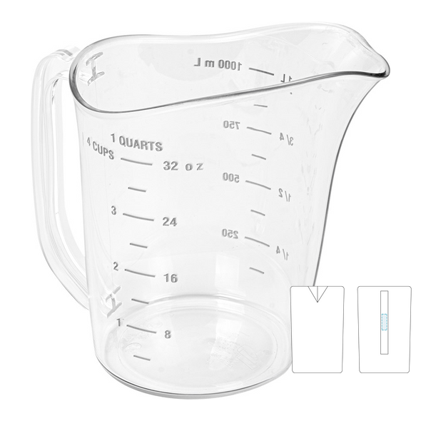 Vase with Measurements Transparent Polycarbonate